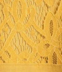 John Mark Woven Lace Inset Split V-Neck 3/4 Sleeve Tunic