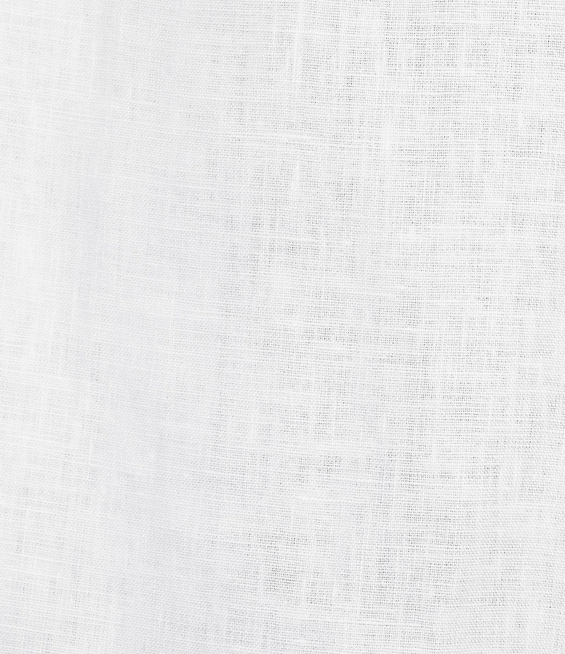 John Mark Woven Ruffle Y-Neck Short Flutter Sleeve Top