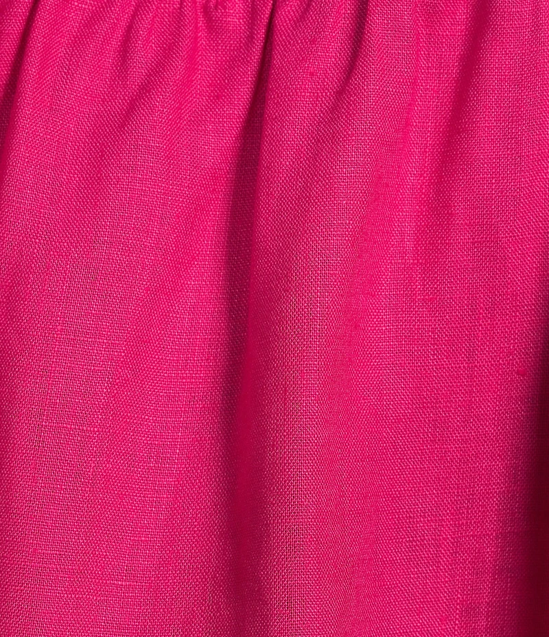 John Mark Woven Ruffle Y-Neck Short Flutter Sleeve Top