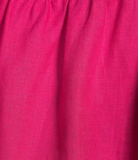 John Mark Woven Ruffle Y-Neck Short Flutter Sleeve Top