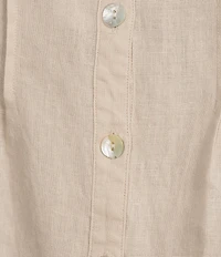 John Mark Woven Split V-Neck 3/4 Ruffle Sleeve Button-Front Blouse