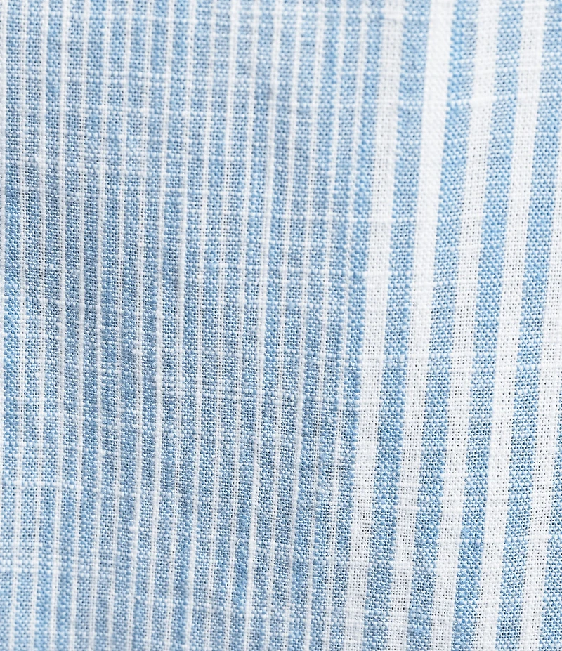 John Mark Woven Stripe Pintuck Split V-Neck 3/4 Roll-Tab Sleeve Shift Dress