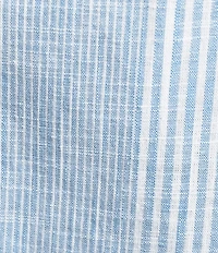 John Mark Woven Stripe Pintuck Split V-Neck 3/4 Roll-Tab Sleeve Shift Dress