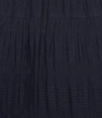 John Mark Woven Textured Tiered Belted Skirt