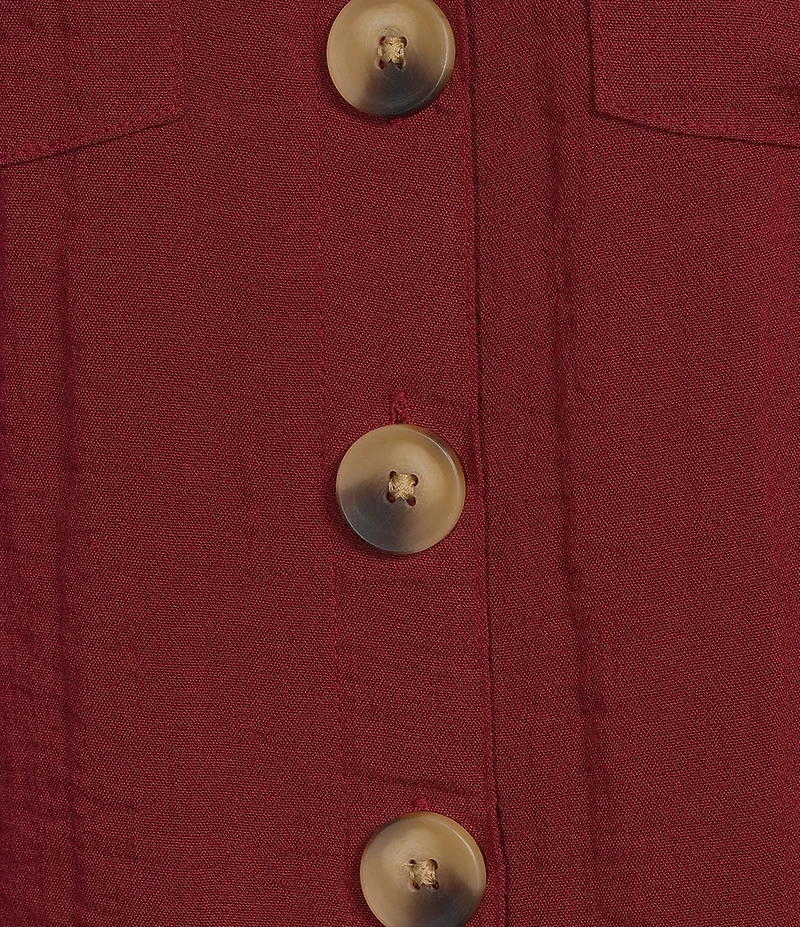 John Mark Woven Wire Collar 3/4 Sleeve Button Front Shirt