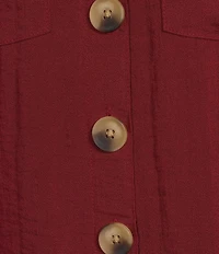 John Mark Woven Wire Collar 3/4 Sleeve Button Front Shirt