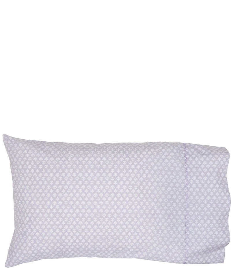 John Robshaw 200-Thread Count Bindi Organic Washed Dainty Floral Printed Cotton Percale Sheet Set
