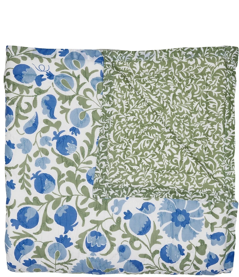 John Robshaw Aadav Sage Cotton Voile Reversible Quilt