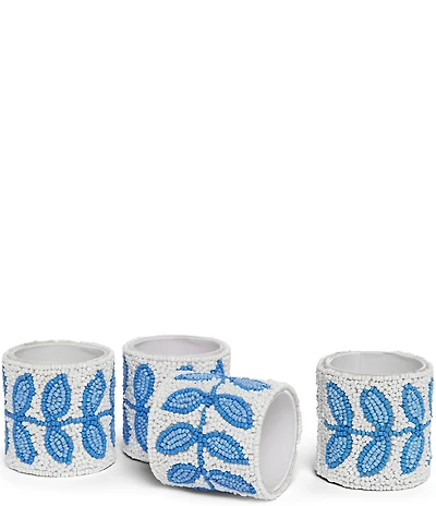 John Robshaw Aadi Beaded Napkin Rings, Set of 4