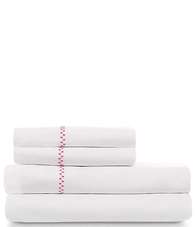 John Robshaw Anketi Organic 300-Thread Count Percale Embroidered Sheet Set