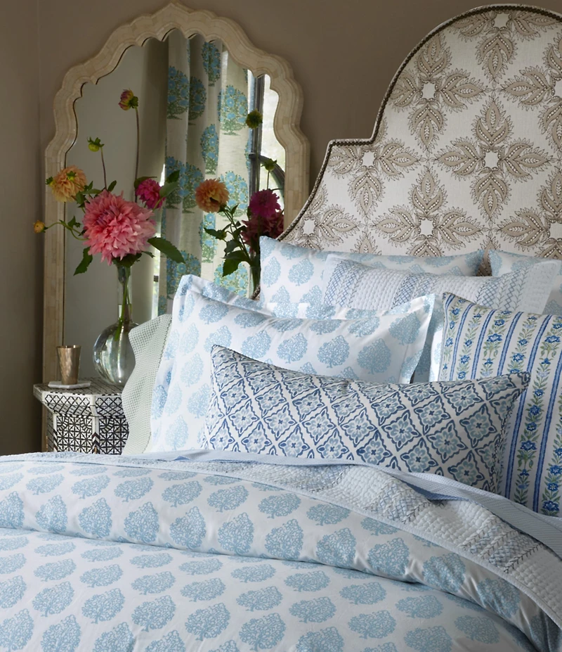 John Robshaw Cinde Cuff Sage Organic Cotton Pillowcase Pair