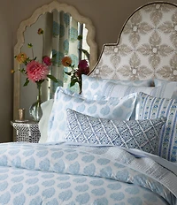 John Robshaw Cinde Cuff Sage Organic Cotton Pillowcase Pair