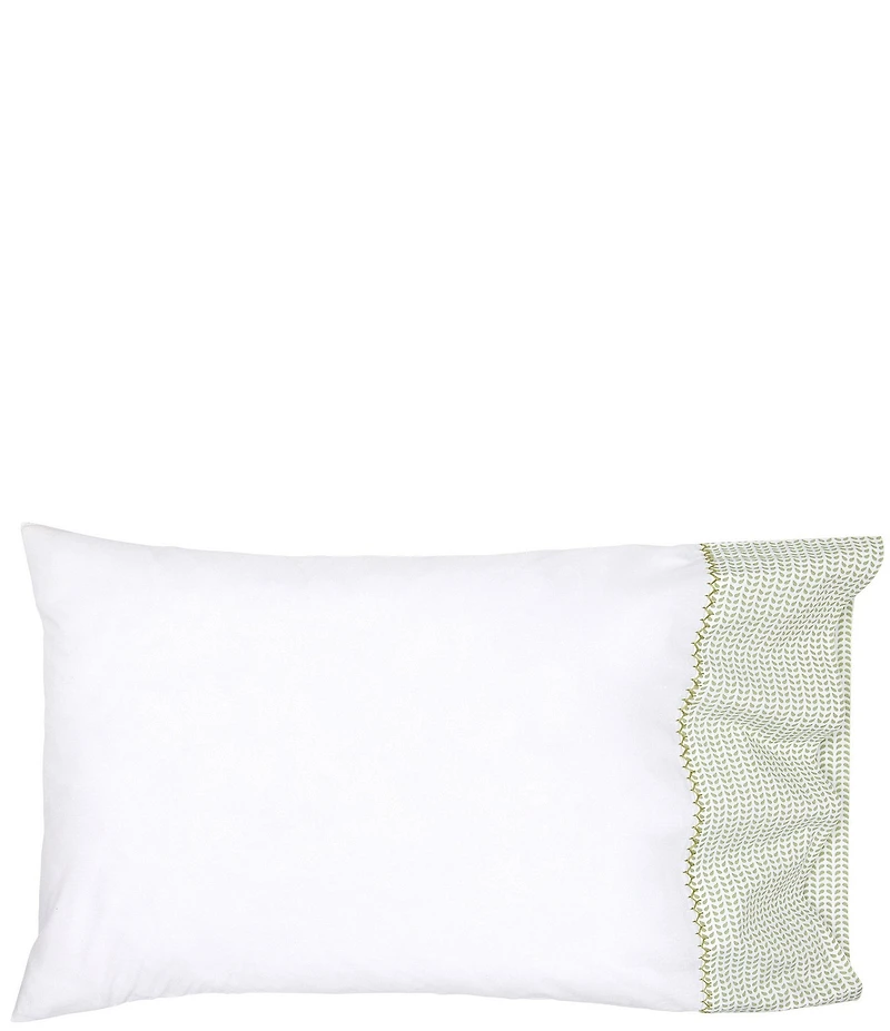 John Robshaw Cinde Cuff Sage Organic Cotton Pillowcase Pair