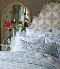 John Robshaw Cinde Cuff Sage Organic Cotton Pillowcase Pair