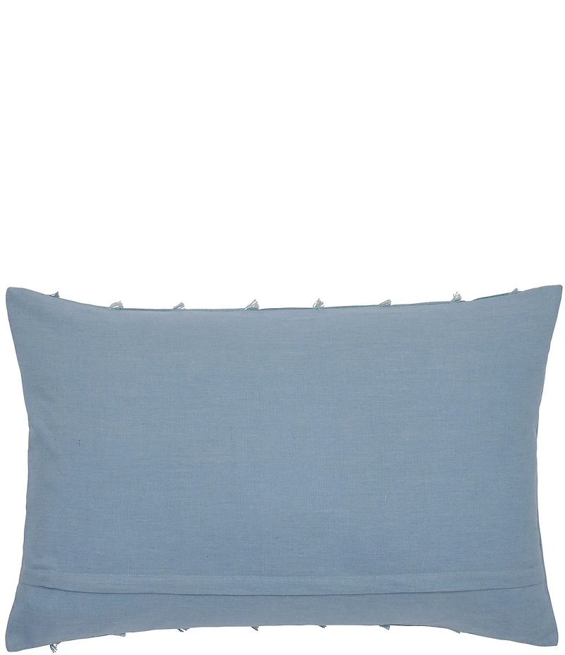John Robshaw Fringed Light Indigo Kidney Pillow