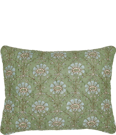 John Robshaw Jeeva Sage Cotton Voile Floral Pillow Sham