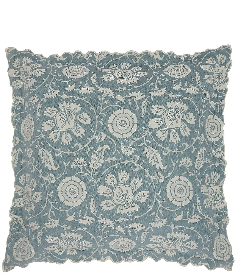 John Robshaw Kimari Woven Floral Scalloped Edge Euro Sham