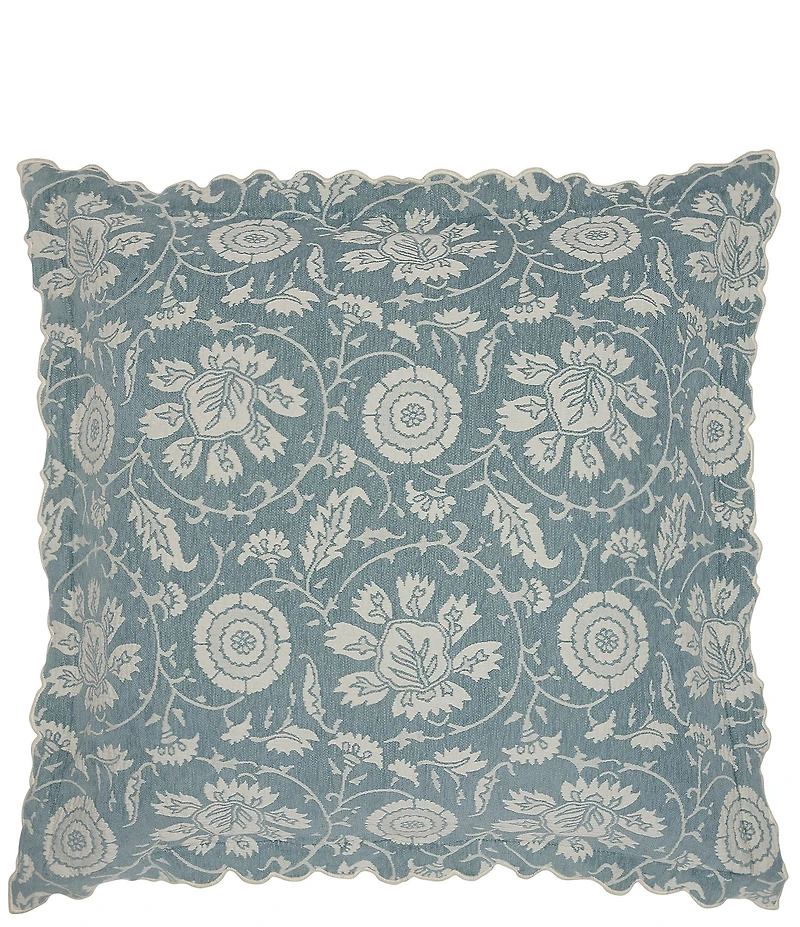 John Robshaw Kimari Woven Floral Scalloped Edge Euro Sham