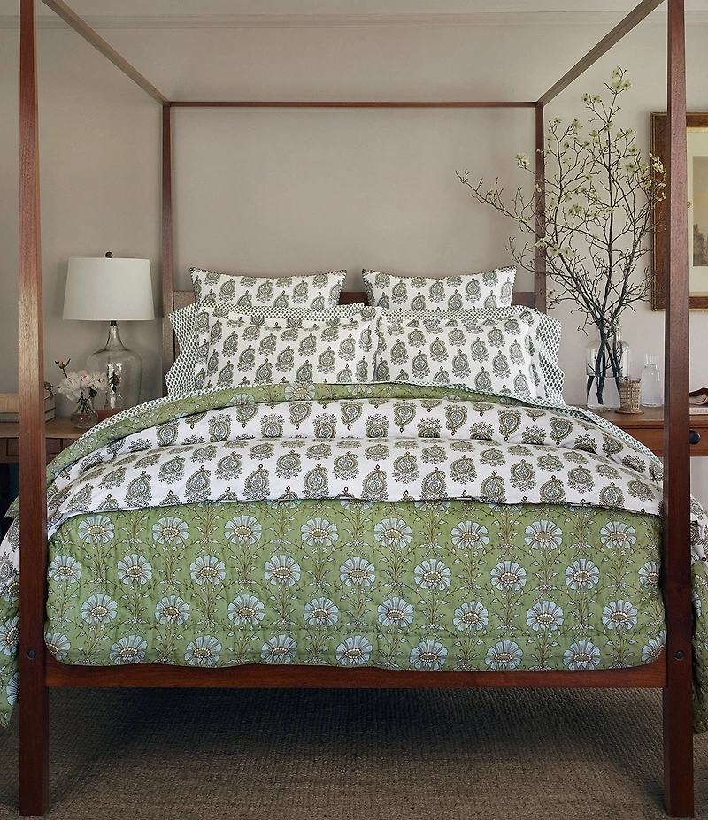 John Robshaw Nilay Leaf Organic Cotton Percale Duvet Cover