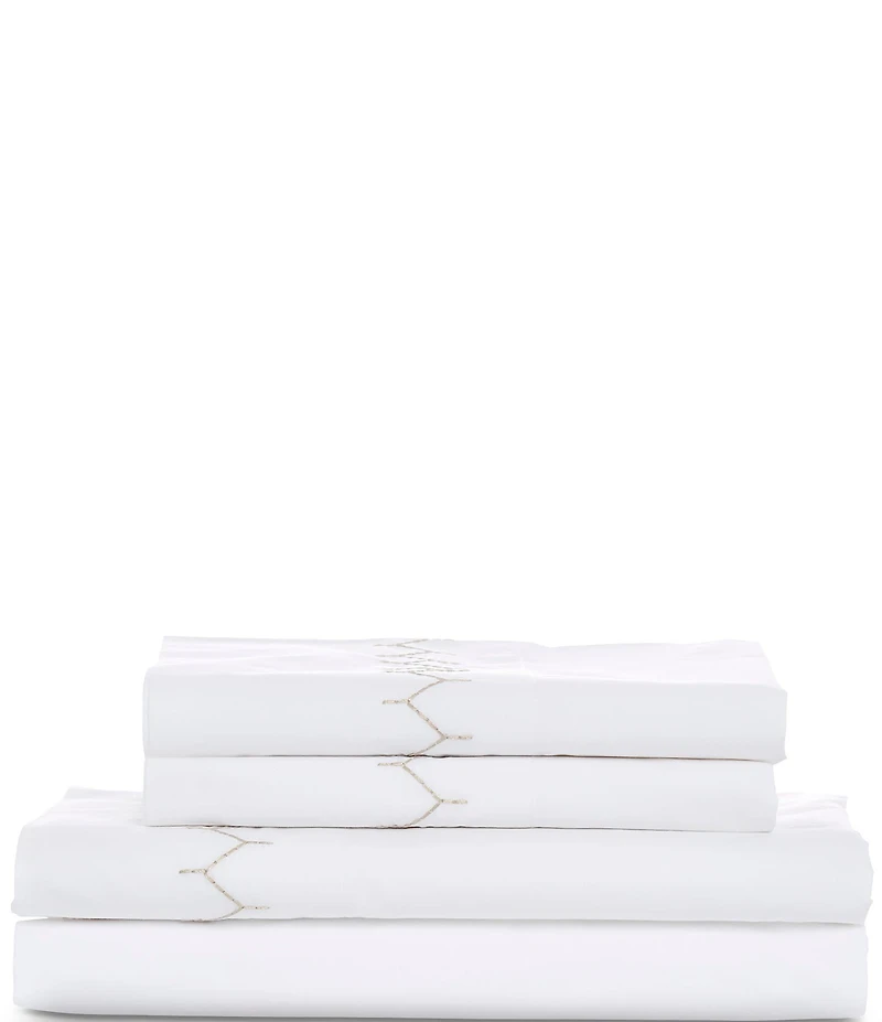 John Robshaw Organic Cotton Percale Stitched Embroidery Sheets