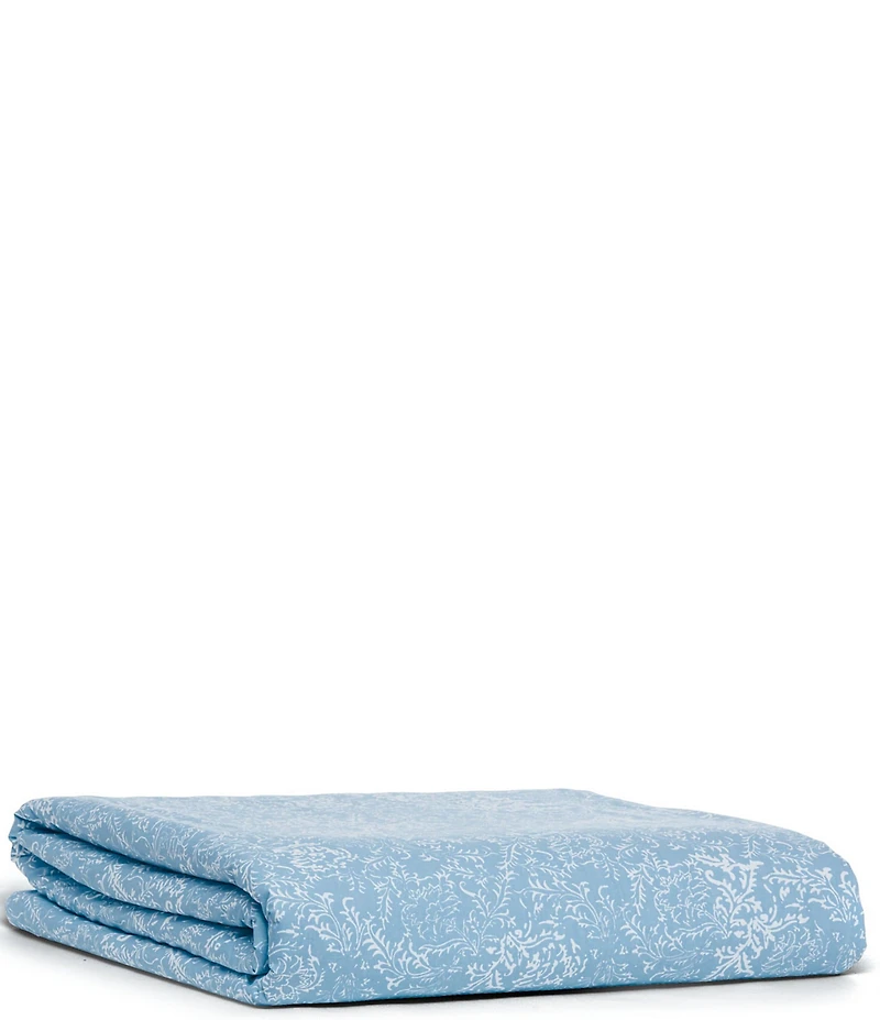 John Robshaw Organic Long Staple Cotton Percale Avni Light Indigo Duvet Cover