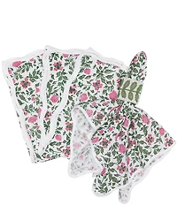 John Robshaw Pink Print Ishita Lapis Napkins, Set of 4