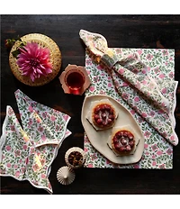 John Robshaw Pink Print Ishita Lapis Napkins, Set of 4
