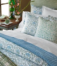 John Robshaw Trisha Wildflowers and Leaf Decorative Square Pillow