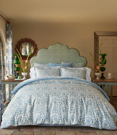 John Robshaw Vidya Leaf Organic Cotton Percale Duvet Cover