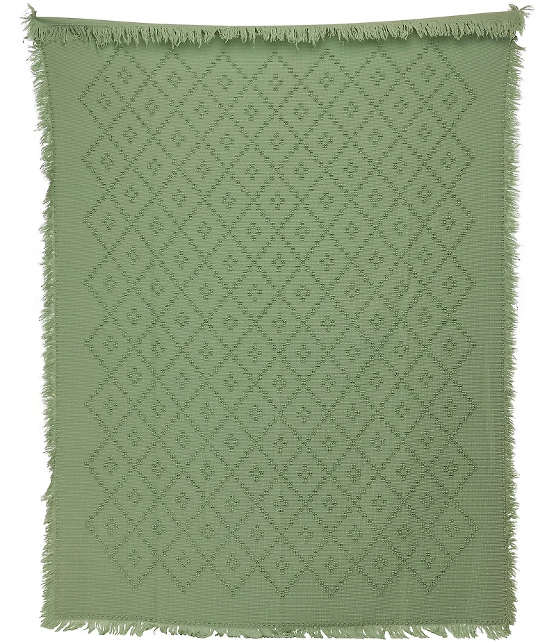 John Robshaw Woven Lattice Fringed Throw