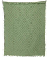 John Robshaw Woven Lattice Fringed Throw