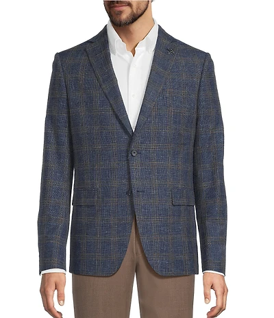 John Varvatos Signature Tailored Slim Fit Plaid Sport Coat