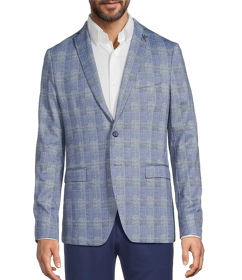 John Varvatos Signature Tailored Slim Fit Plaid Sport Coat