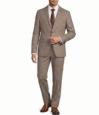 John Varvatos Signature Tailored Varick Slim Fit Flat Front Striped 2-Piece Suit