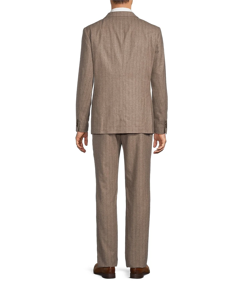 John Varvatos Signature Tailored Varick Slim Fit Flat Front Striped 2-Piece Suit