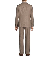John Varvatos Signature Tailored Varick Slim Fit Flat Front Striped 2-Piece Suit