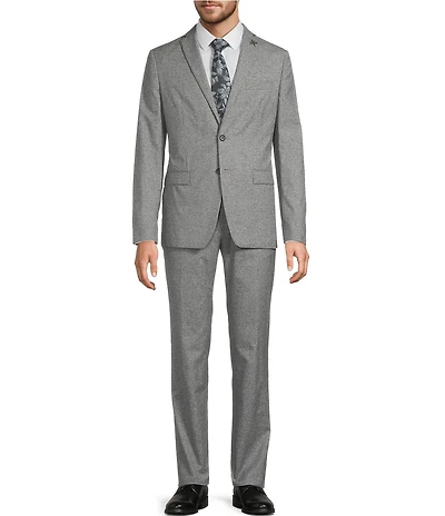 John Varvatos Slim Fit Flat Front Basketweave 2-Piece Suit
