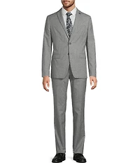 John Varvatos Slim Fit Flat Front Basketweave 2-Piece Suit