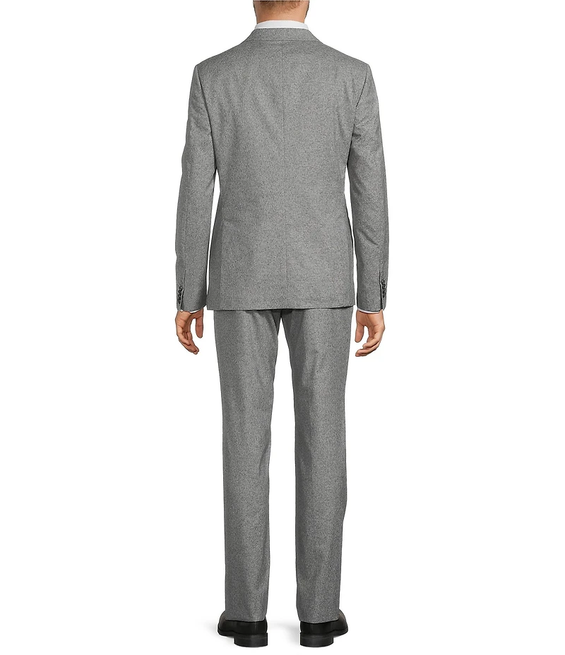 John Varvatos Slim Fit Flat Front Basketweave 2-Piece Suit