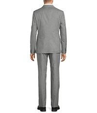John Varvatos Slim Fit Flat Front Basketweave 2-Piece Suit