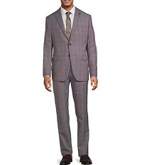 John Varvatos Slim Fit Flat Front Plaid 2-Piece Suit