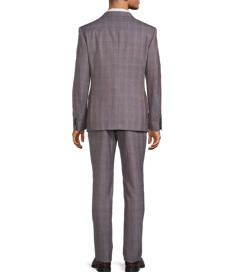 John Varvatos Slim Fit Flat Front Plaid 2-Piece Suit