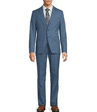John Varvatos Slim Fit Flat Front Plaid 2-Piece Suit