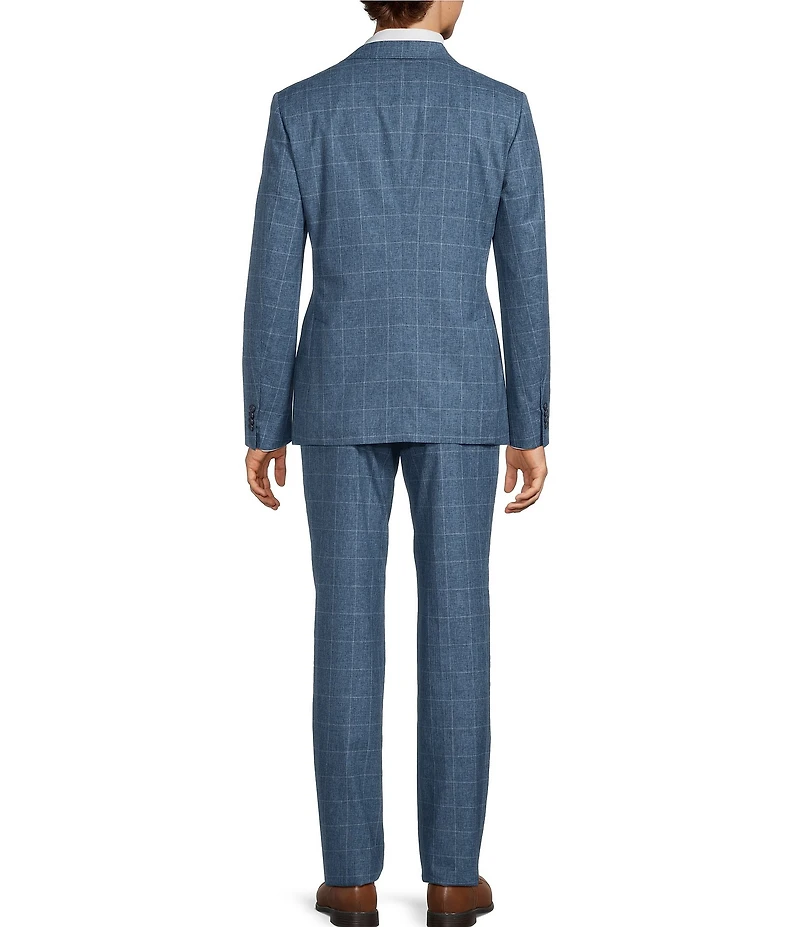 John Varvatos Slim Fit Flat Front Plaid 2-Piece Suit