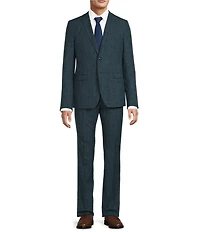 John Varvatos Slim Fit Flat Front Plaid 2-Piece Suit