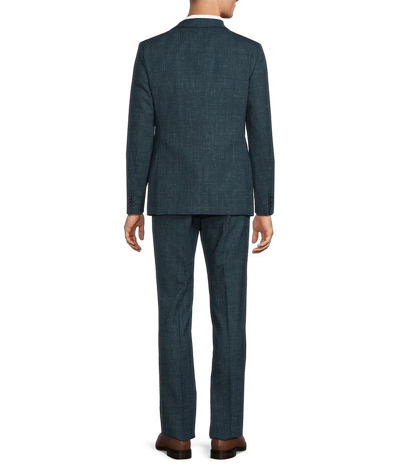 John Varvatos Slim Fit Flat Front Plaid 2-Piece Suit
