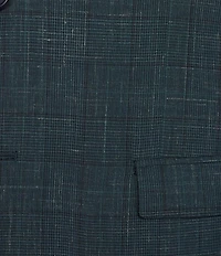 John Varvatos Slim Fit Flat Front Plaid 2-Piece Suit