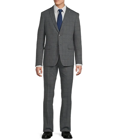 John Varvatos Slim Fit Flat Front Plaid Print 2-Piece Suit
