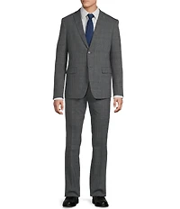 John Varvatos Slim Fit Flat Front Plaid Print 2-Piece Suit