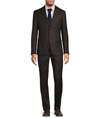 John Varvatos Slim Fit Flat Front Plaid Print 2-Piece Suit